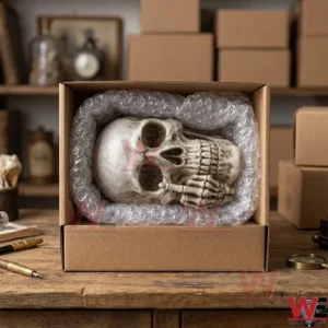 Skull planter packed in a box!