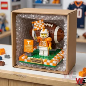 Sports themed building block set packed in a shipping box!