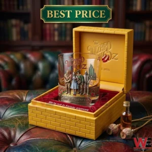 Commemorative The Wizard of Oz glassware presented in a yellow brick road themed collector box!