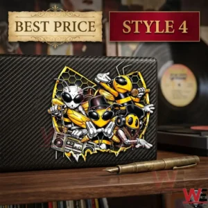 Wu Tang Clan Logo 3D Car Name Badge 7 A hip hop bee group graphic on a dark case next to a fountain pen!