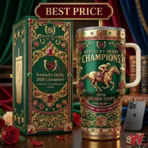 2026 Kentucky Derby Champions commemorative collector tumbler and display box.