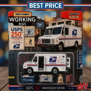 Matchbox Working Rigs USPS 250th Anniversary Edition die-cast mail truck collectible in packaging