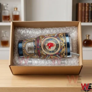 Boston Red Sox championship themed YETI tumbler in shipping box