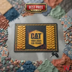 Caterpillar 120th anniversary commemorative embossed metal sign