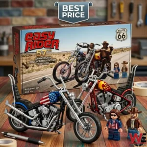 Easy Rider 57th Anniversary Collector's Edition brick motorcycle building set.