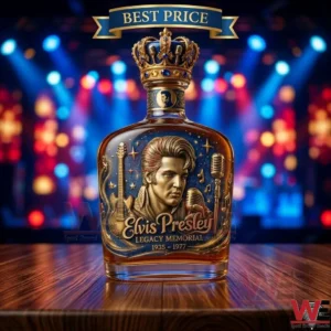 Elvis Presley The King Whiskey Bottle 4 Decorative Elvis Presley bottle on a stage background!