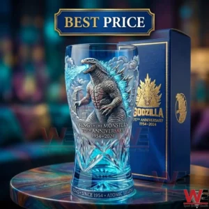 Godzilla 70th Anniversary commemorative glass and display box