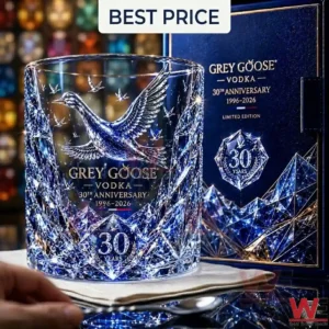 Grey Goose Vodka 30th Anniversary limited edition crystal glass set