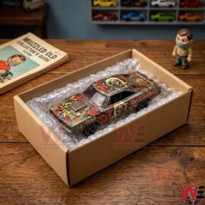 Hot Wheels Iron Maiden 51st Anniversary Eddie 70's Muscle Car 5 Iron Maiden themed die-cast model car in a shipping box