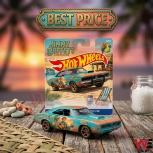 Jimmy Buffett Hot Wheels collectible car with tropical packaging