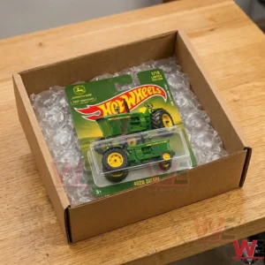 Limited edition Hot Wheels John Deere 4020 Diesel tractor die-cast model in protective shipping box.
