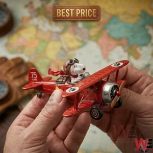 Hot Wheels Snoopy Flying Ace 75th Anniversary Edition 5 Snoopy figurine flying a red biplane for the 75th anniversary