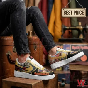 Custom Iron Maiden graphic sneakers featuring Eddie artwork