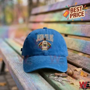 Blue cotton cap featuring an image of NBA player Jason Collins