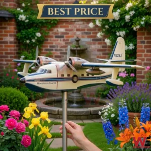 Seaplane model garden spinner with various flowers!