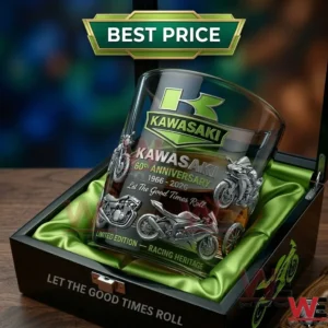 Kawasaki anniversary glass in a luxury gift box!