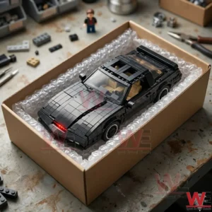 Black Knight Rider KITT toy car model inside a shipping box