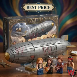 Led Zeppelin 58th Anniversary Divine Collection collectible set with airship and band figures
