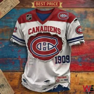 Montreal Canadiens distressed hockey jersey graphic design