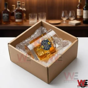 Michigan Wolverines National Champions whiskey glass in a shipping box
