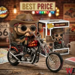 Billy's Chopper collectible figure from the movie Easy Rider riding a motorcycle