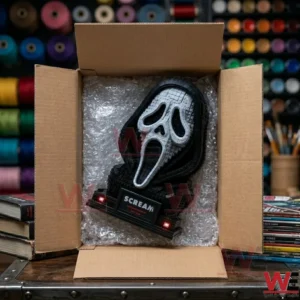 Ghostface Scream movie memorabilia statue in shipping box