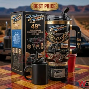 Smokey and the Bandit 49th Anniversary collector's edition insulated tumbler with custom box.