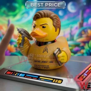 Star Trek themed rubber duck figure on a sci fi base!