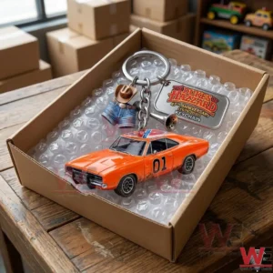 Dukes of Hazzard 41st anniversary General Lee car keychain in shipping box