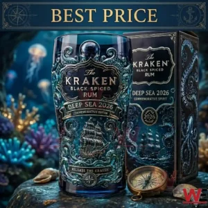 The Kraken Black Spiced Rum Deep Sea 2026 commemorative edition bottle and packaging