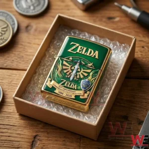 The Legend of Zelda 40th anniversary metal lighter in a gift box