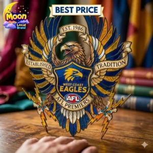West Coast Eagles AFL memorabilia stained glass effect decorative plaque