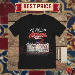 Yes, I'm Old But I Saw Indian Greatness Tops 5 Cleveland Indians baseball fan t-shirt with historic player graphic