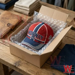 2026 FIFA World Cup Norway Football Casual Sport Style Unisex Hat 5 Norway 2026 commemorative baseball cap inside a shipping box with bubble wrap